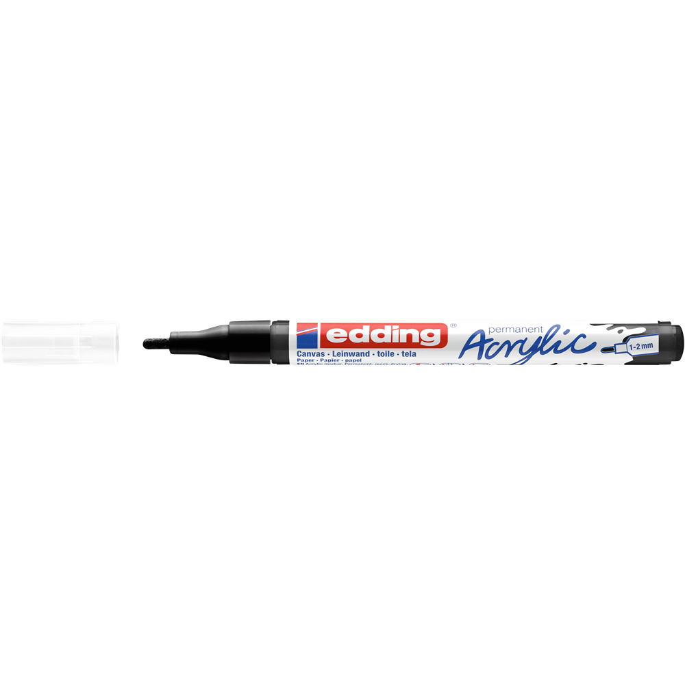 Akril marker 1-2mm, Edding 5300 fekete kép