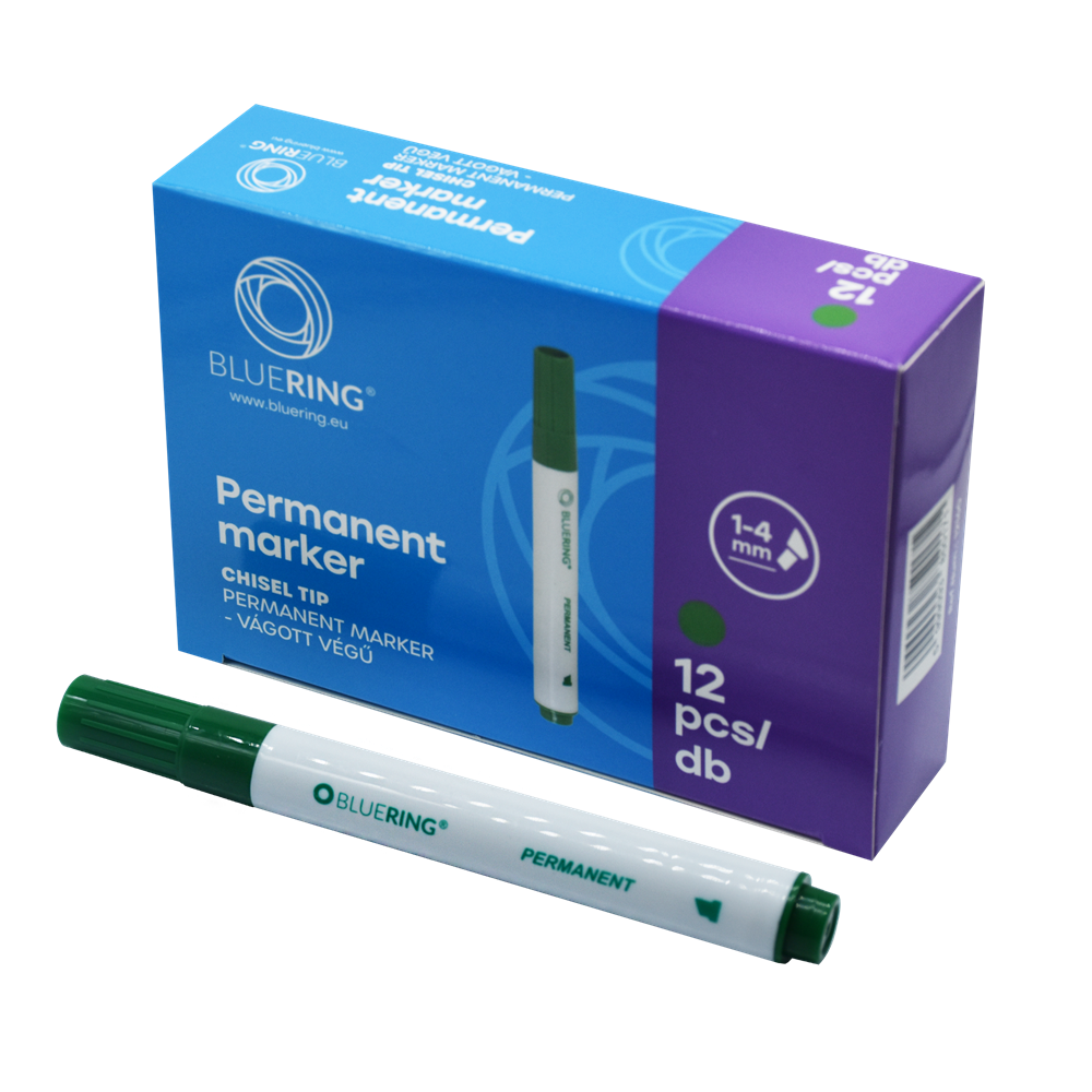 Alkoholos marker 1-4mm, vágott végű Bluering® zöld kép