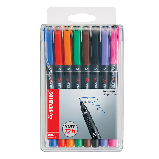 Alkoholos marker készlet 0,4mm, STABILO OHPen S, 8 klf. szín kép