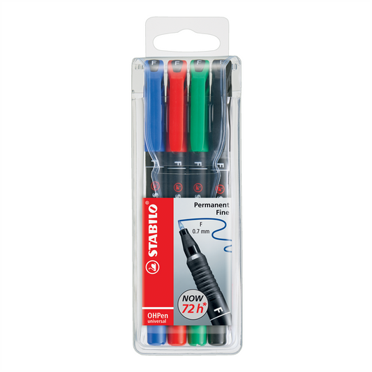 Alkoholos marker készlet 0,7mm, STABILO OHPen F, 4 klf. szín kép