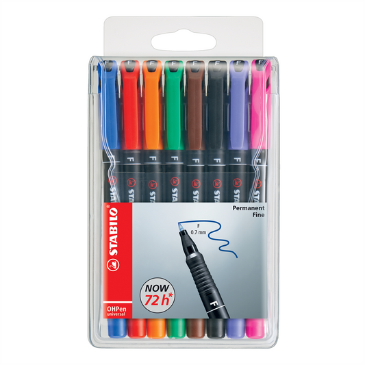 Alkoholos marker készlet 0,7mm, STABILO OHPen F, 8 klf. szín kép