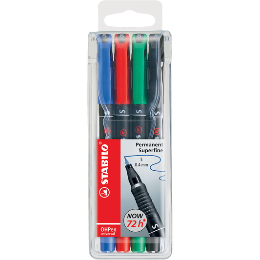 Alkoholos marker készlet 0,4mm, STABILO OHPen S, 4 klf. szín kép