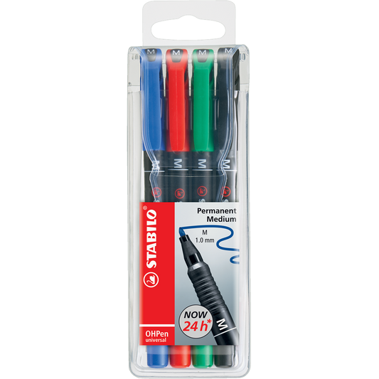 Alkoholos marker készlet 1mm, STABILO OHPen M, 4 klf. szín kép