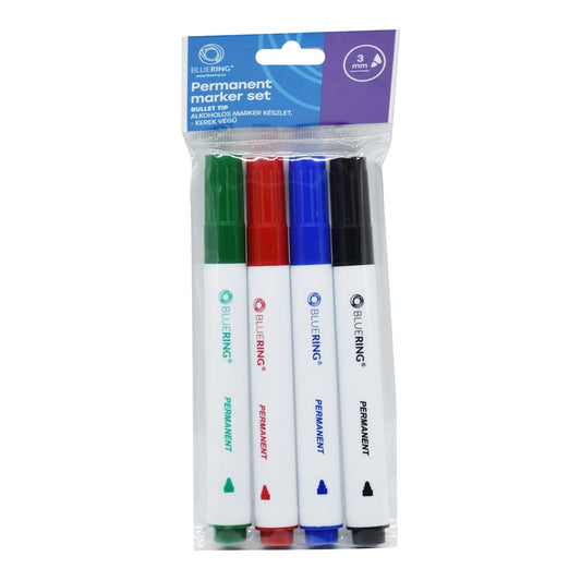 Alkoholos marker készlet, 3mm, kerek hegyű 4-es készlet Bluering® kép