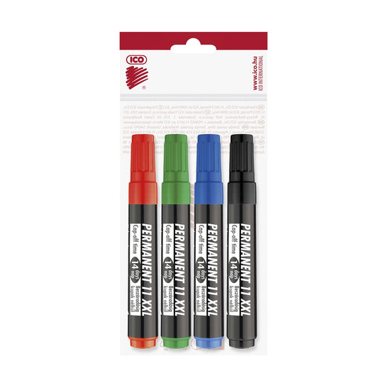 Alkoholos marker készlet, 3mm, kerek hegyű Ico 11XXL, 4 klf.szín kép