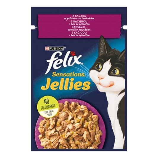 Állateledel alutasakos FELIX Sensations Jellies macskáknak kacsa aszpikban 85 g