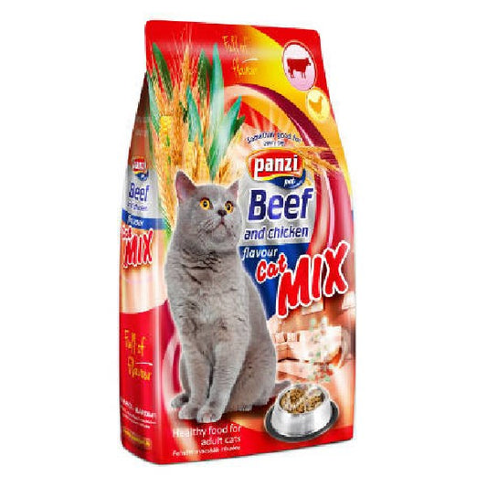 Állateledel száraz PANZI Cat-Mix marha és csirke felnőtt macskáknak 400 g