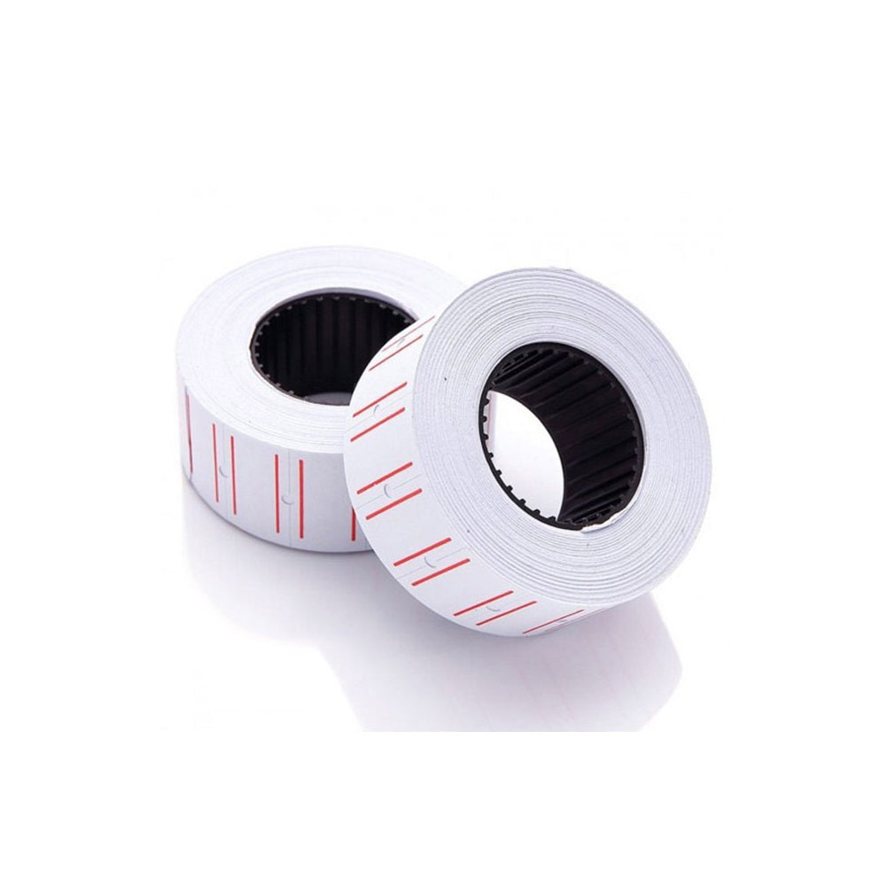 Árazószalag 22x12mm, fehér piros vonallal 25 tekercs/karton, MOTEX kép