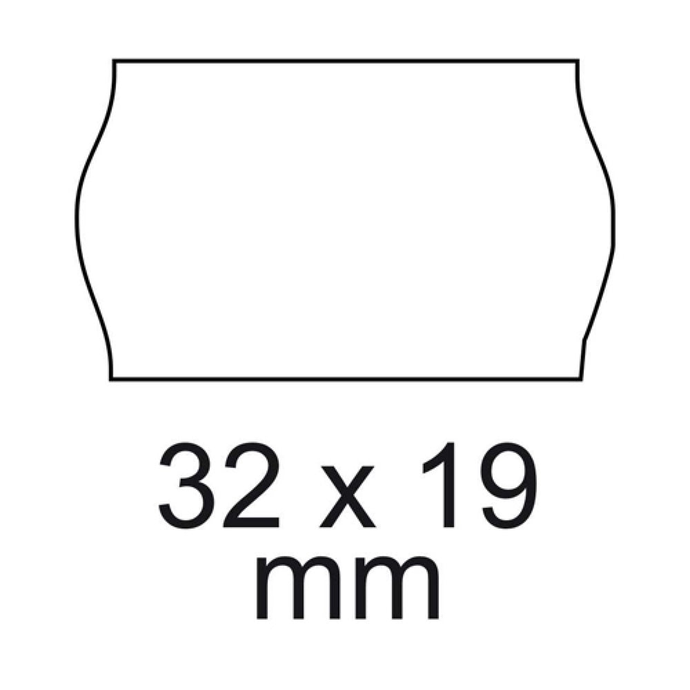 Árazószalag 32x19mm, stancolt 10 tekercs/csomag, Bluering®, fehér kép