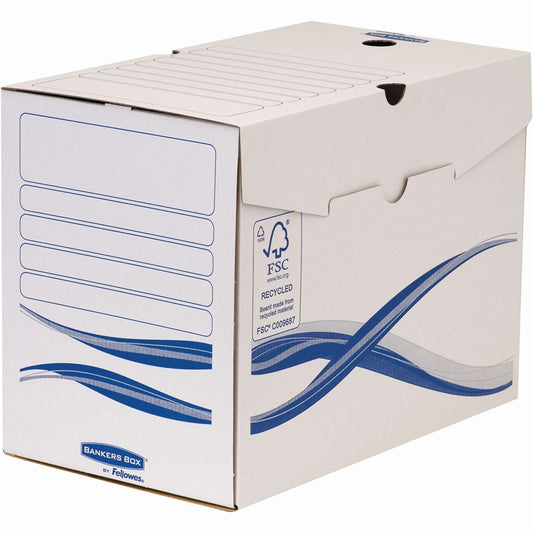 Archiváló doboz A4, 200mm, Fellowes® Bankers Box Basic, 25 db/csomag, kék-fehér kép