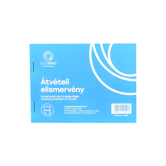 Átvételi elismervény A6, 50x3lapos B.13-67/A/VX Bluering® kép