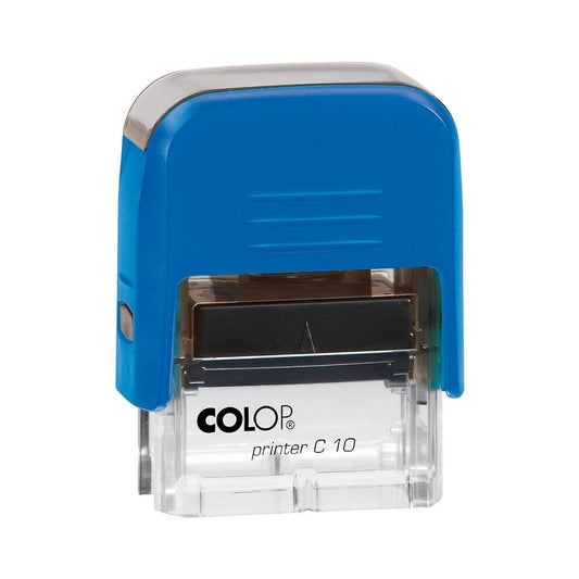 Bélyegző C10 Printer Colop átlátszó kék ház/fekete párna kép