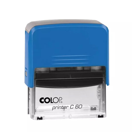 Bélyegző C60 Printer Colop átlátszó kék ház/fekete párna kép
