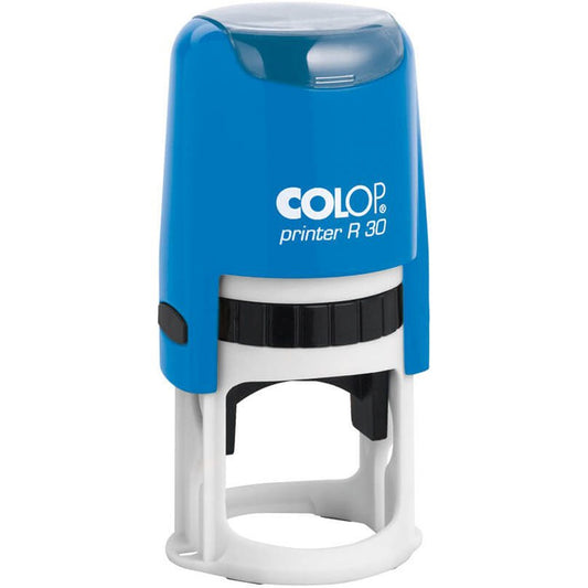 Bélyegző R30 Printer Colop kék ház/natúr párna kör lenyomat kép