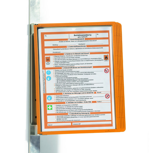 Bemutatótábla tartó, Durable Vario® Magnet Wall 5, narancssárga kép