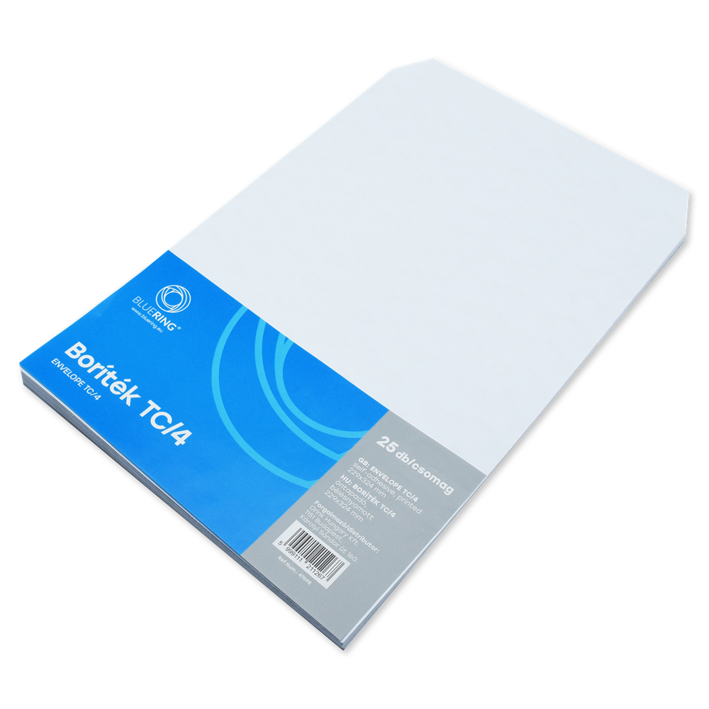 Boríték TC/4 öntapadó bélésnyomott 229x324mm Bluering® 25 db/csom fehér kép