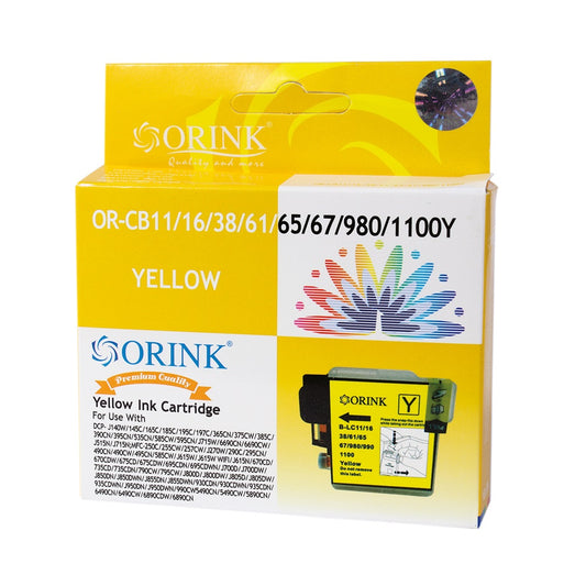 Brother CB11/LC980/LC985/LC1100XL tintapatron yellow ORINK kép