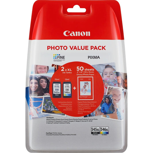 Canon PG545XL/CL546XL tintapatron + fotópapír multipack ORIGINAL kép