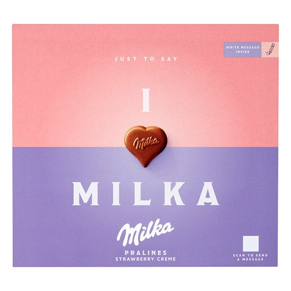 Csokoládé MILKA ILoveMilka epres krémtöltelékes 110 g