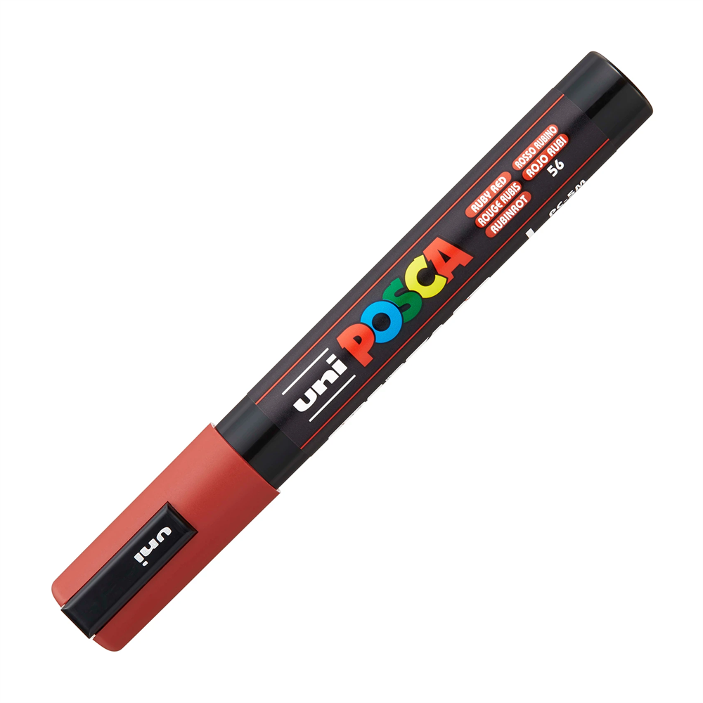 Dekormarker 1,8-2,5mm, Uni Posca PC-5M rubint piros kép