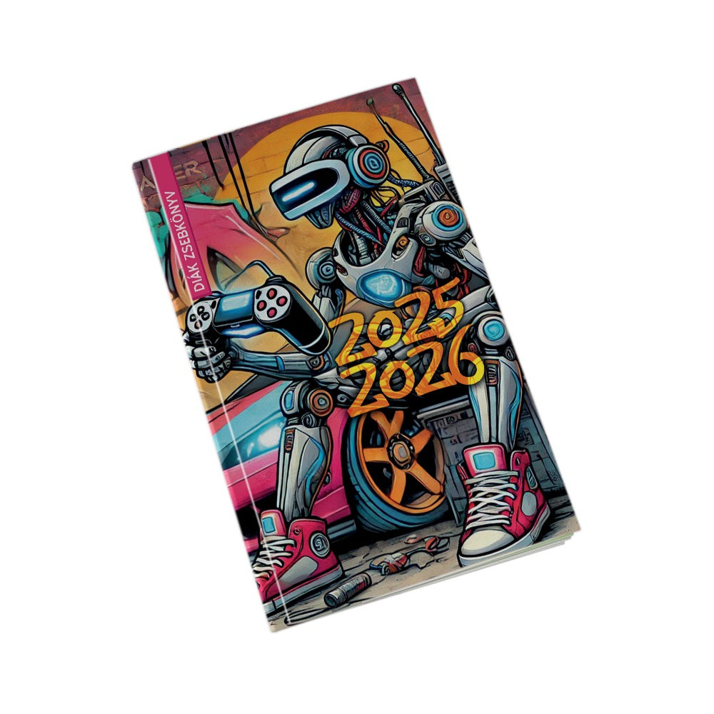 Diák zsebkönyv 125mmx205mm, fehér lapokkal 2025/2026 graffiti Realsystem kép