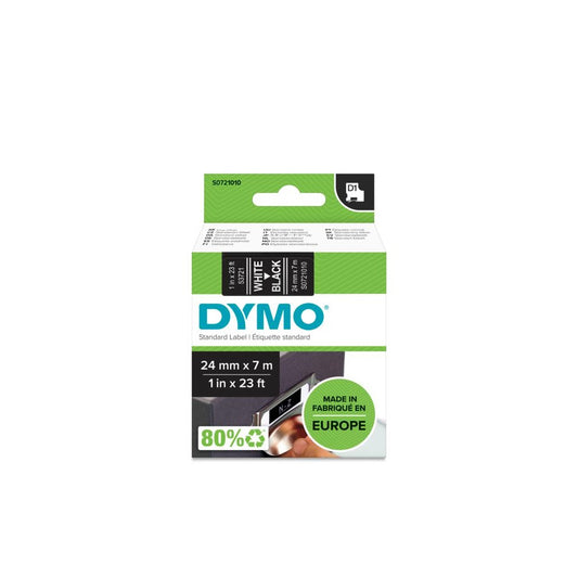 Feliratozógép szalag Dymo D1 S0721010/53721 24mmx7m, ORIGINAL, fehér/fekete kép