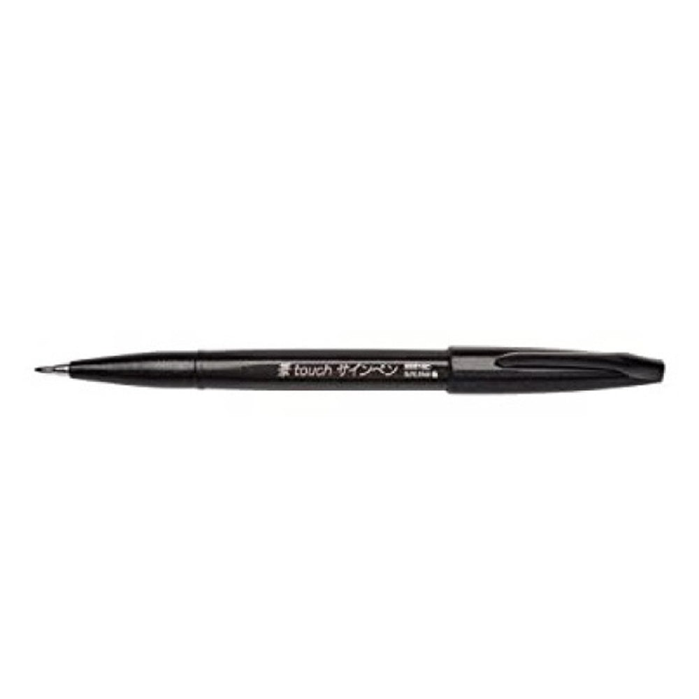 Ecsettoll, kalligrafikus hajlékony hegyű, Pentel SES15C-A fekete kép