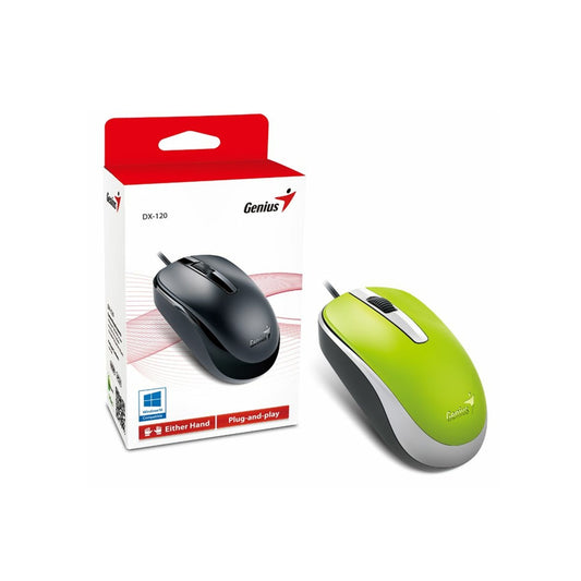 Egér optikai vezetékes DX-120 Genius zöld kép