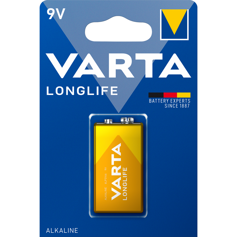 Elem 9V-os 6LR61 E Longlife 1 db/csomag, Varta kép