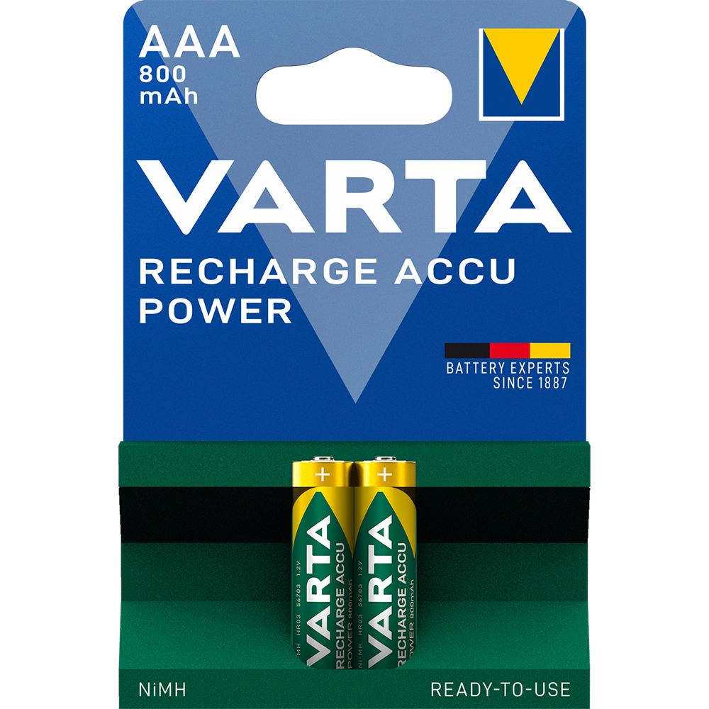 Elem tölthető akku AAA mikro 800 mAH Power 2 db/csomag, Varta kép