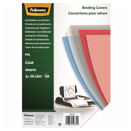 Előlap, A4, 180 mikron, 100 db/csomag, Fellowes® víztiszta kép
