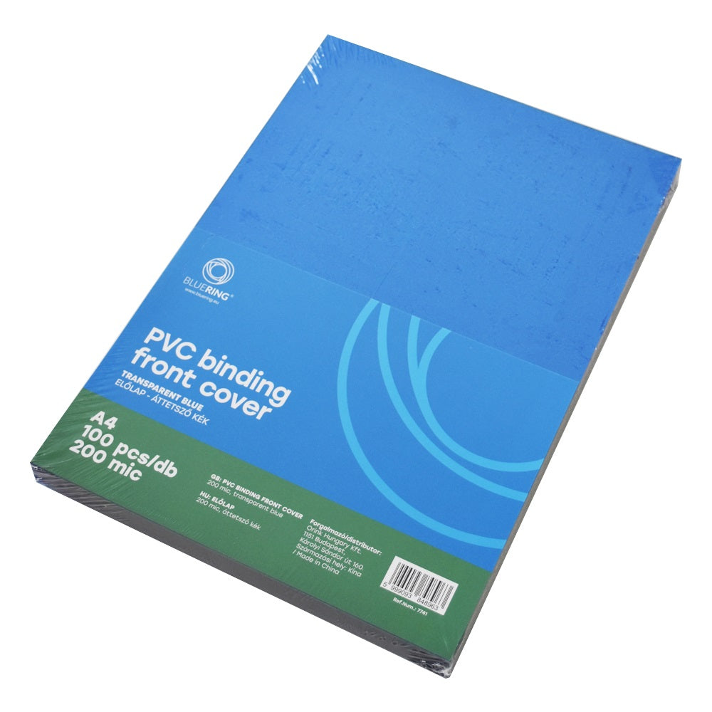 Előlap, A4, 200 micron 100 db/csomag, Bluering® áttetsző kék kép