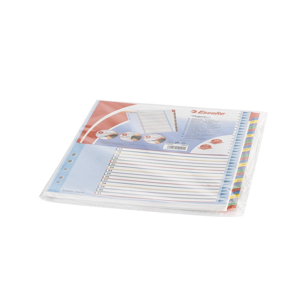 Elválasztólap, A4, Maxi regiszteres 1-31 laminált karton előlap 100210 Esselte kép