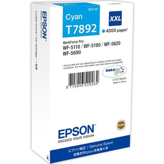 Epson T7892 tintapatron cyan ORIGINAL kép
