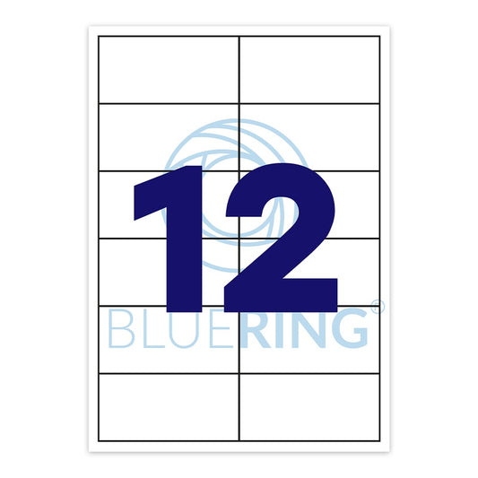 Etikett címke, 105x48mm, 100 lap, 12 címke/lap Bluering® kép