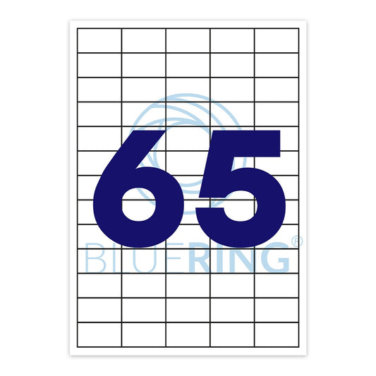 Etikett címke, 38,1x21,2mm, 100 lap, 65 címke/lap Bluering® kép