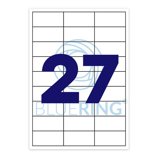 Etikett címke, 70x32mm, 100 lap, 27 címke/lap Bluering® kép