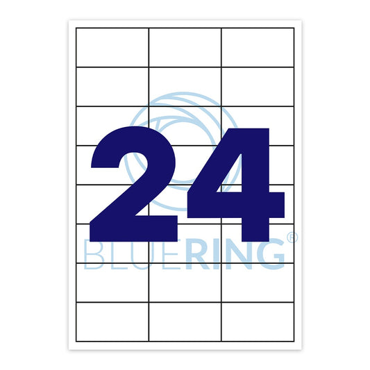 Etikett címke, 70x37mm, 100 lap, 24 címke/lap Bluering® kép