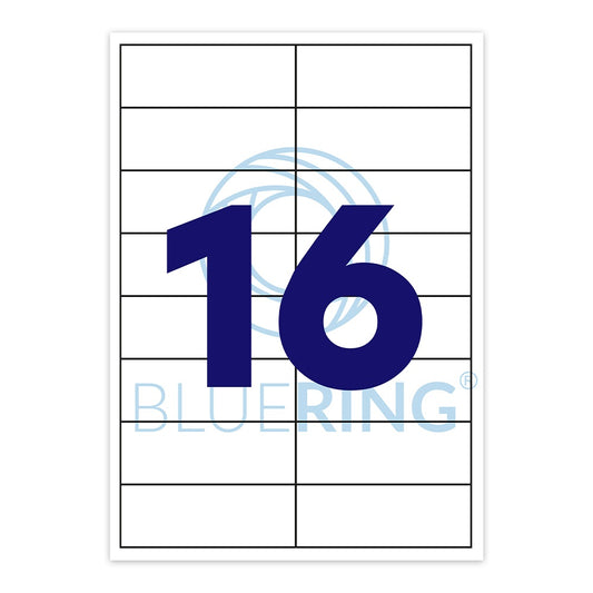 Etikett címke, 99,1x33,9mm, 100 lap, 16 címke/lap Bluering® kép