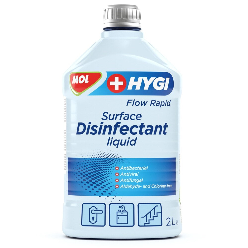 Fertőtlenítő hatású tisztítószer 2 liter Mol Hygi Flow Rapid kép