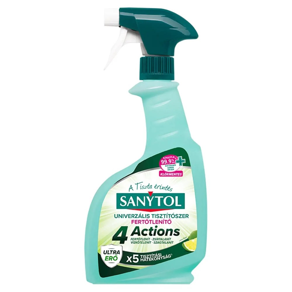 Fertőtlenítő hatású univerzális tisztítószer szórófejes 500 ml Lime Pure Sanytol_4 Actions kép