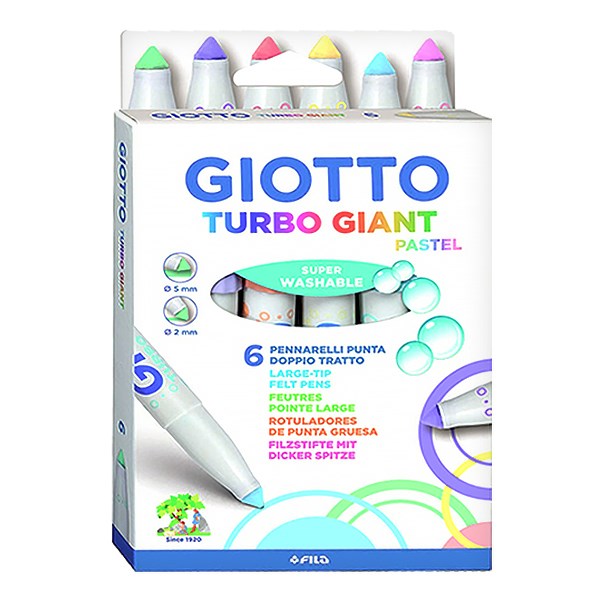 Filctoll GIOTTO Turbo Giant pasztell vastag 7,5mm akasztható 6 darabos