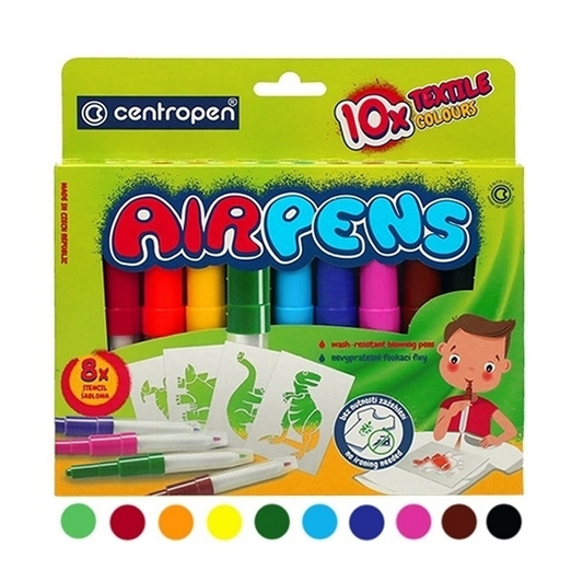 Filctoll fújós készlet Centropen AIRPENS 1539 Textile 10 klf. szín kép