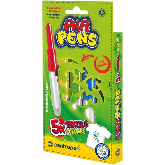 Filctoll fújós készlet Centropen AIRPENS 1539 Textile 5 klf. szín kép