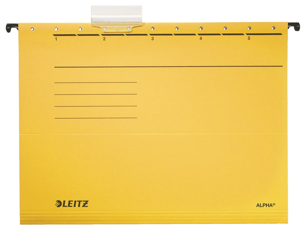 Függőmappa LEITZ Alpha Standard A/4 karton sárga 25 darabos