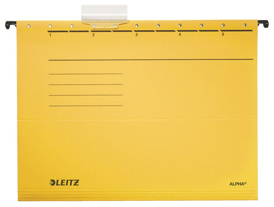 Függőmappa LEITZ Alpha Standard A/4 karton sárga 25 darabos