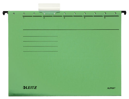 Függőmappa LEITZ Alpha Standard A/4 karton zöld 25 darabos