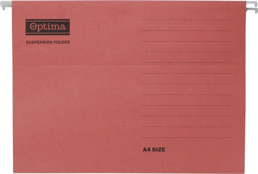 Függőmappa OPTIMA A/4 karton piros 25 darabos