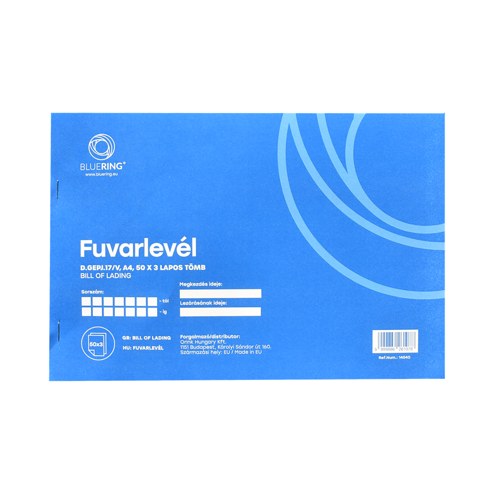 Fuvarlevél A4, 50x3lapos fekvő D.GEPJ.17/V Bluering® kép