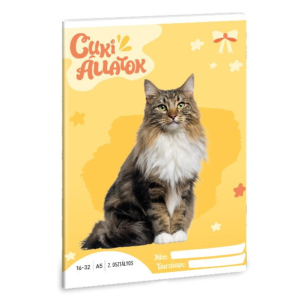 Füzet vonalas ARS UNA A/5 32 lapos 16-32 2. osztályos Cuki-Norvég erdei macska